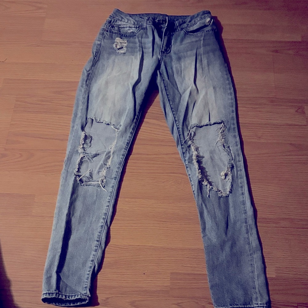 Rewash Light Blue Distressed Boyfriend Jeans